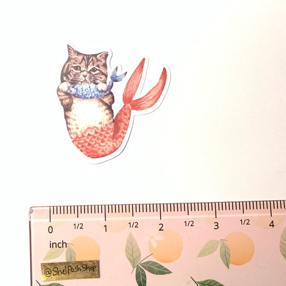 Mermaid Cat Vinyl Sticker - Picture 2 of 2